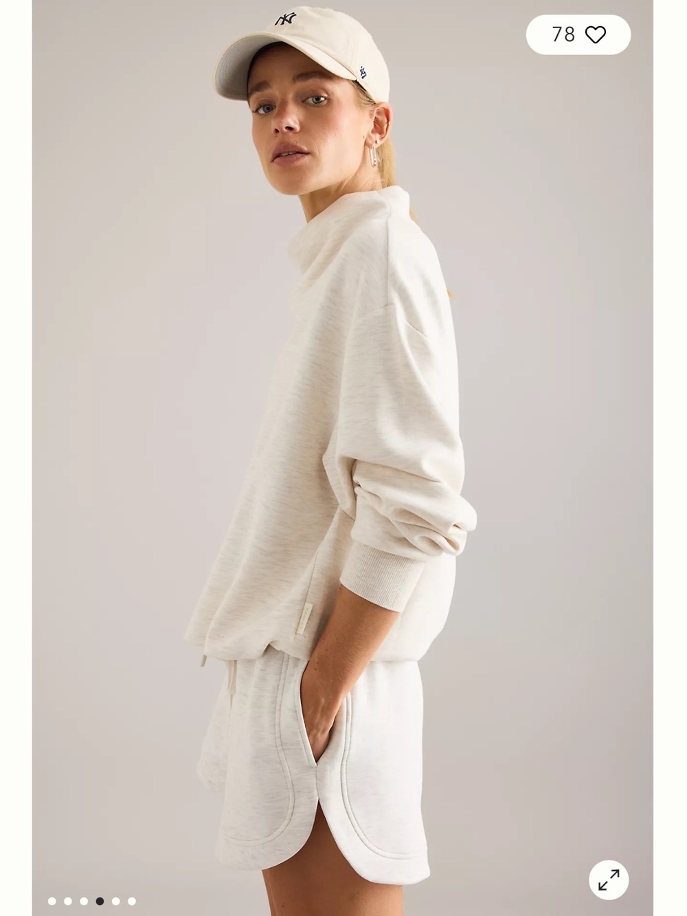 Varley Cream Funnel-Neck Pullover Sweater - Picture 4 of 12